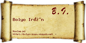 Bolyo Irén névjegykártya